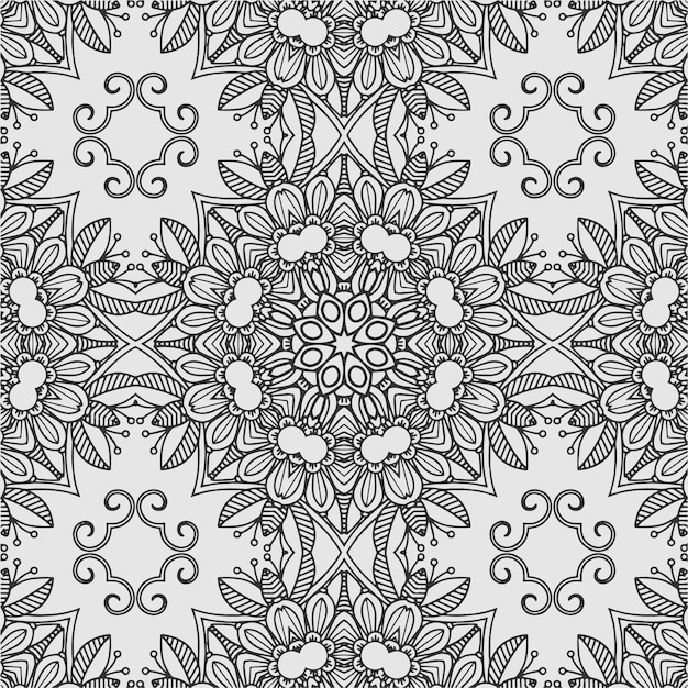 vector geometrische bloem kleurboek vormen en patroon achtergrond.