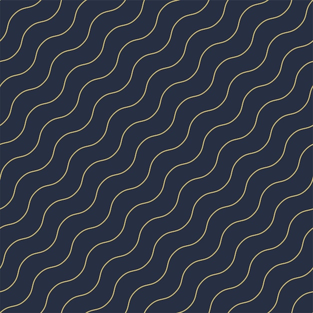 Vector geometrische naadloze diagonaal golvend patroon goudachtig gestreepte rijke textuur Stijlvolle blauwe achtergrond