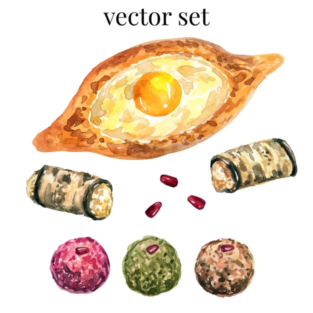 Vector georgian food.