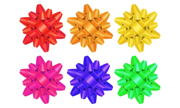 Vector geschenkbogen versieren feestdoos set