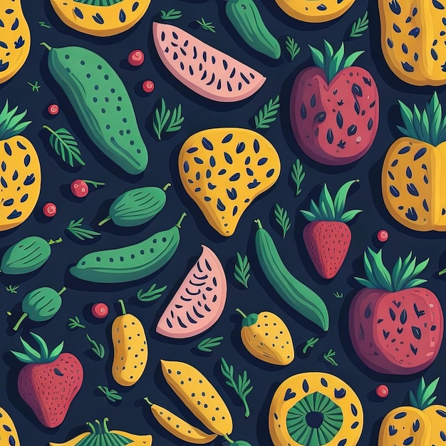 Vector gezonde voeding naadloze patronen levendig en kleurrijk