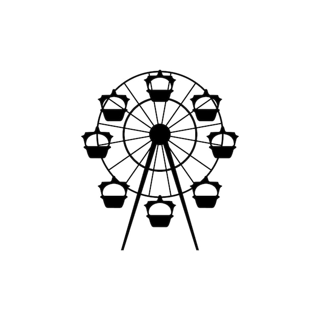 Вектор гигантского колеса наблюдения икона аттракцион в парке развлечений