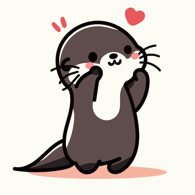 Vector vector giant otter kawaii