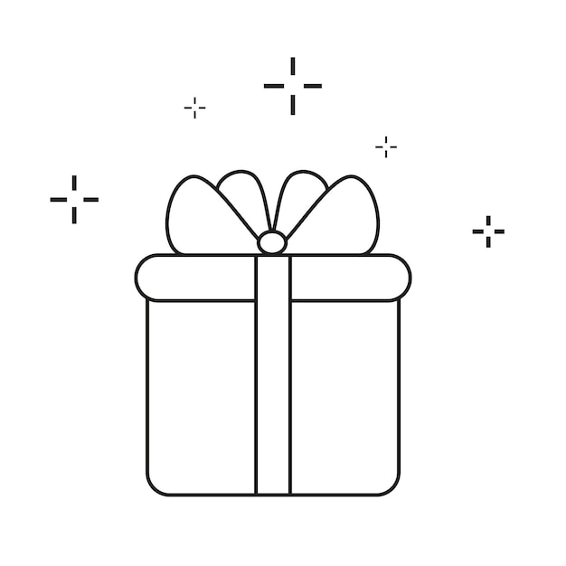 Vector gift box icon with bow