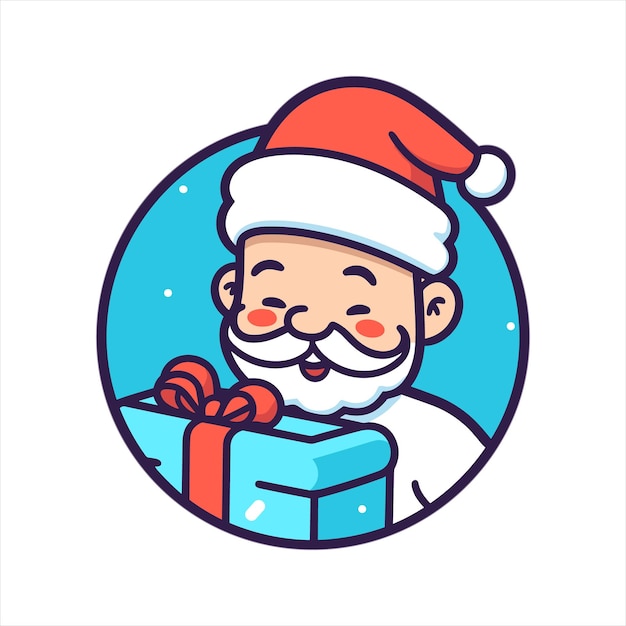 vector gift box with cute animal in christmas