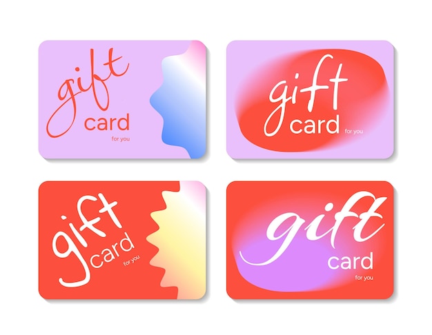 vector gift card template set with colorful layouts for shopping present or promotion