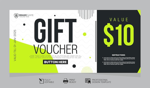 Vector gift voucher design template. gift voucher template promotion sale discount