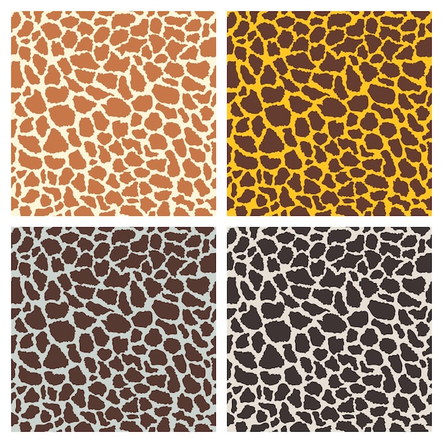 Vector vector giraffe print seamless pattern set fashion animal design giraffe skin template for print apparel textile hand drawn giraffe dots