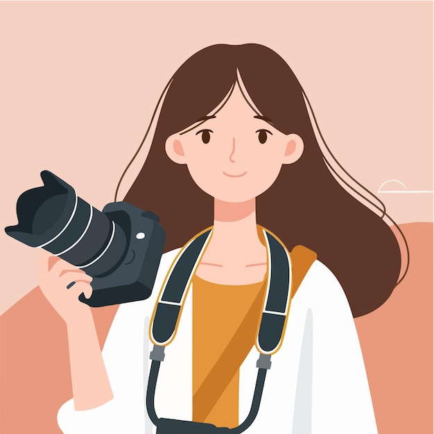 Векторная девушка-фотограф
