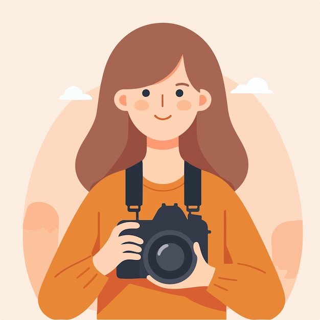 Vector vector girl photographer