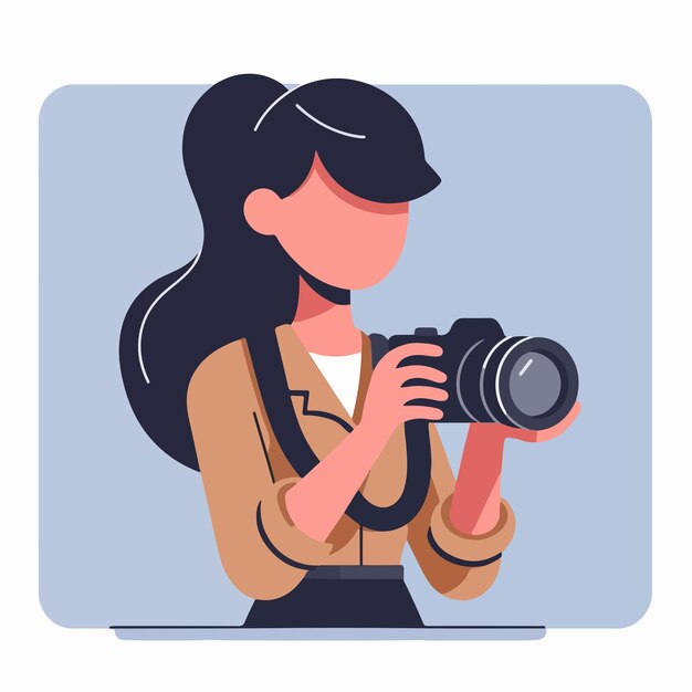 Vector vector girl photographer