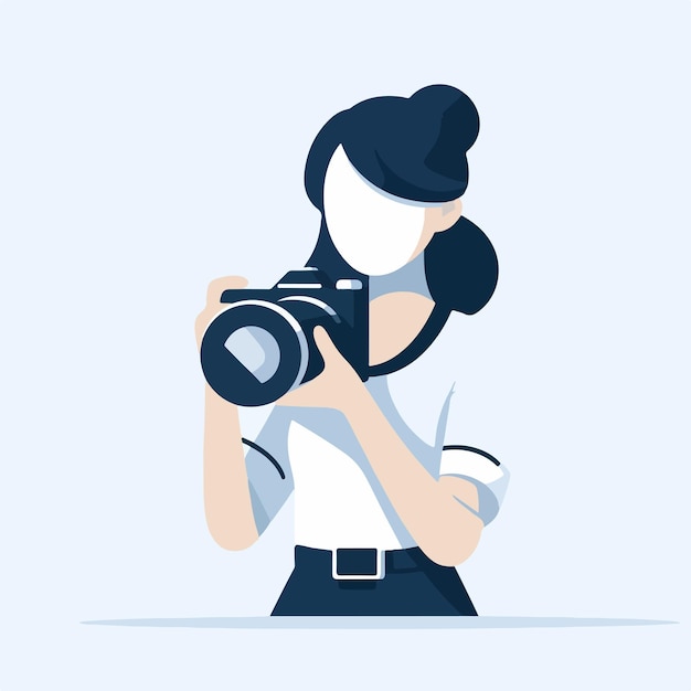 Vector vector girl photographer