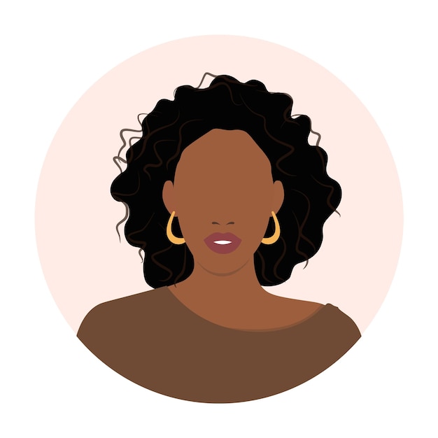 Vector Girl Portrait with curly hair