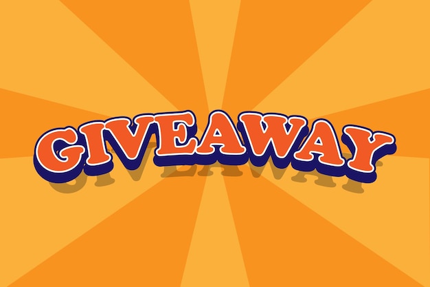 Vector giveaway text with orange and yellow background