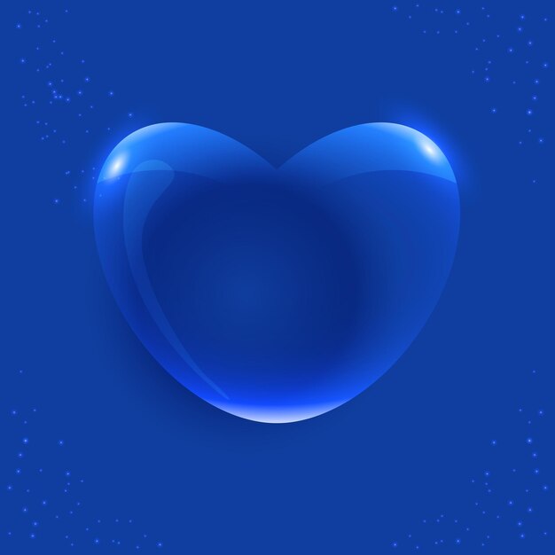 Vector a glass heart Glossy heart shape