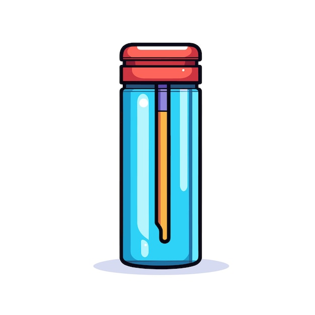 Vector vector of a glass jar with a pencil inside captured in a simple and minimalist style