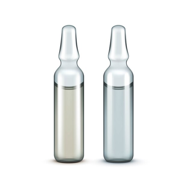 Vector Glass Medical Ampoules Bottles Isolated