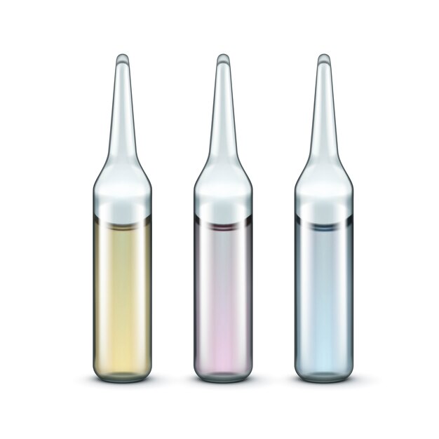 Vector vector glass medical ampoules bottles isolated