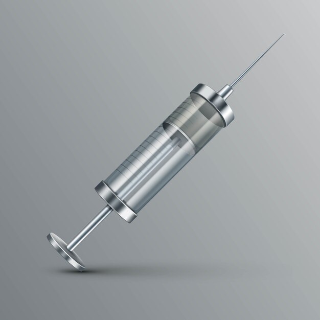 Vector vector glass medical syringe isolated on