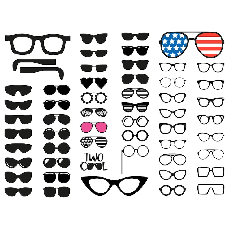 Vector vector of glasses illustration set