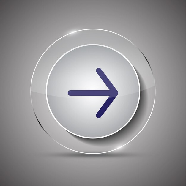 Vector vector glassy icon next button design