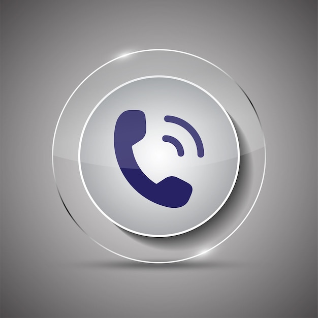 Vector vector glassy icon call button design