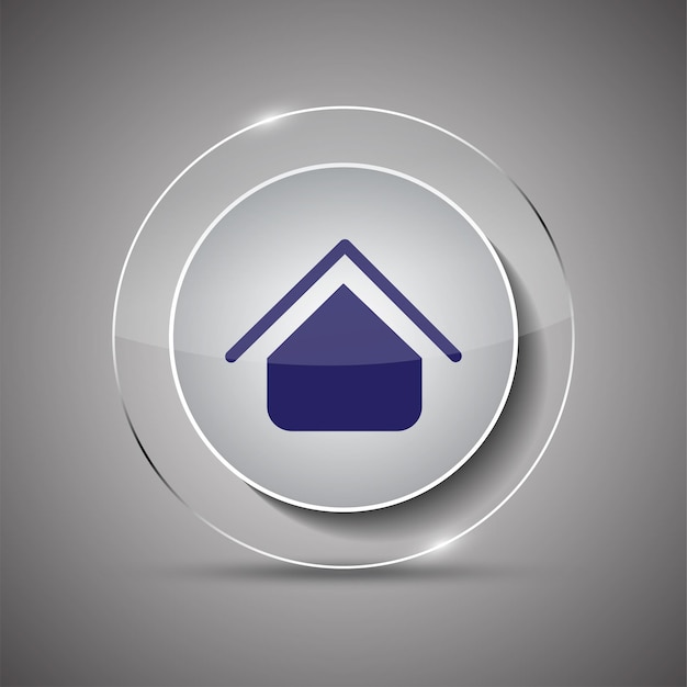 Vector vector glassy icon home button design