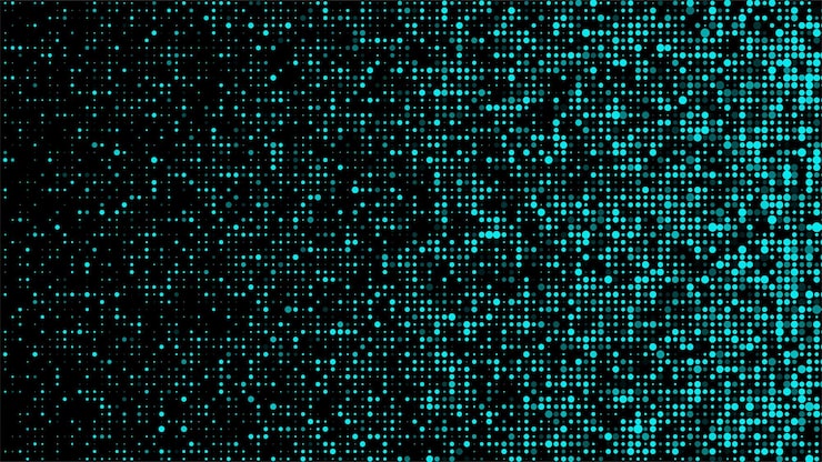 Vector vector glitch texture background abstract halftone with noise effect and dots screen with matrix or binary code