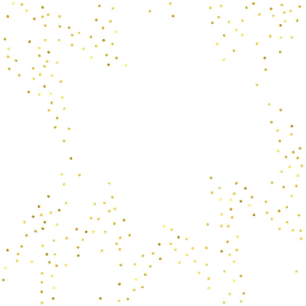 Векторный блестящий фон. Милые маленькие падающие золотые точки. Яркий фон. Яркая блестящая конфетти текстура. Шаблон пригласительной карты для празднования Нового года с роскошной звездной пылью. Золотая картка.