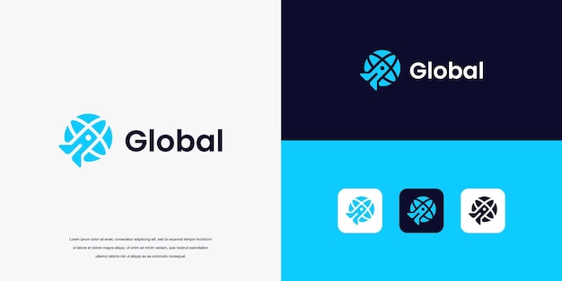 Vector Global Tech Logo Ontwerp sjabloon