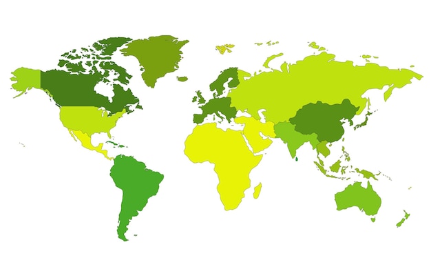 Vector globes showing earth with all continents