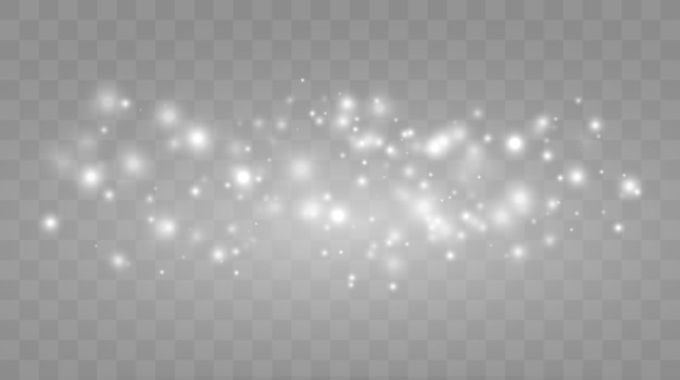 Vector gloeiende sterren glitter effect geïsoleerd op transparante achtergrond magische kerstverlichting vector...