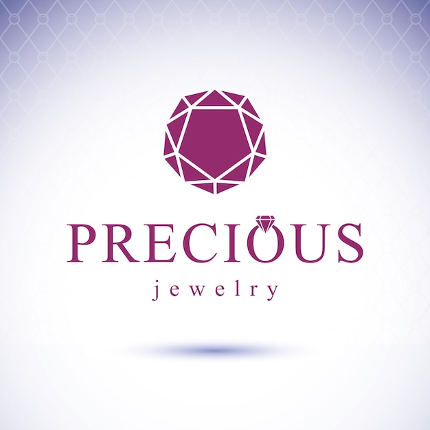 Vector vector glossy gemstone design element. luxury diamond emblem, illustration.