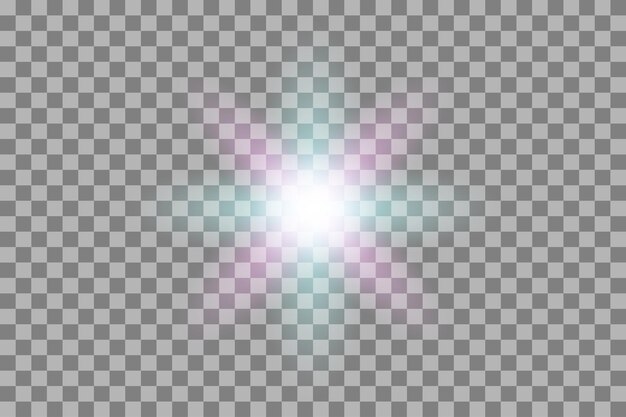 Vector glowing light effect on transparent background