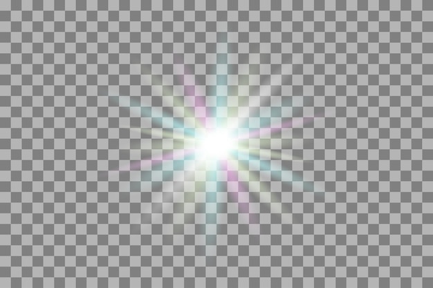 Vector glowing light effect on transparent background