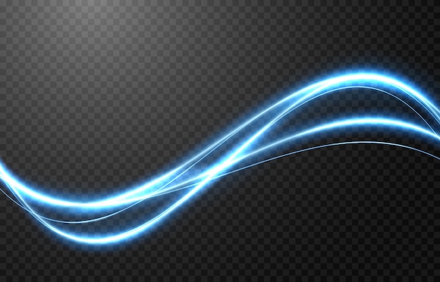 Vector vector glowing light lines electric light light effect png blue line png light waves png magic glow