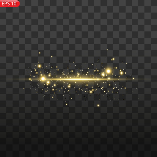 Vector glowing light lines Neon light light effect png Golden line light png magical glow shine