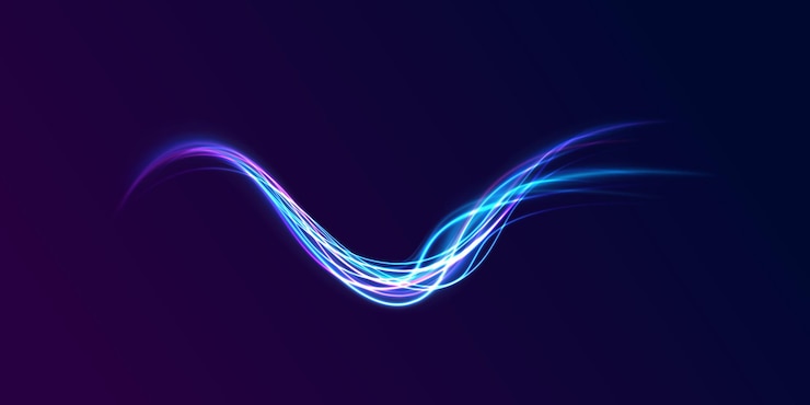 Vector vector glowing lines air flow effect light trail wave fire path trace line car lights