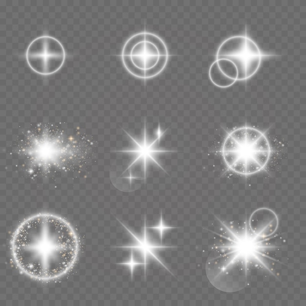Vector vector glowing stars. light effect.
