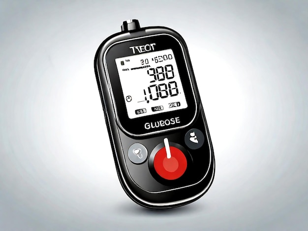 Vector Glucose meter device for checking blood sugar levels isolated