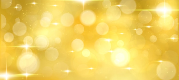 Vector gold bokeh circle lights blurred gradient style background