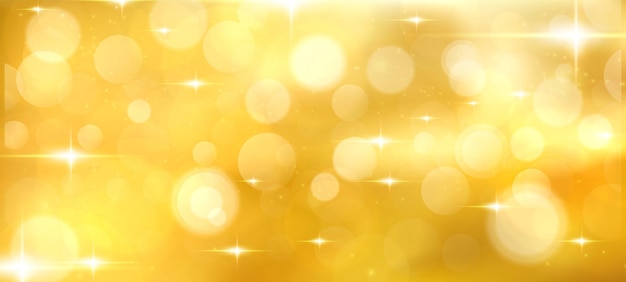 Vector gold bokeh circle lights blurred gradient style background