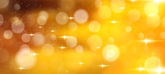 Vector gold bokeh circle lights blurred gradient style background