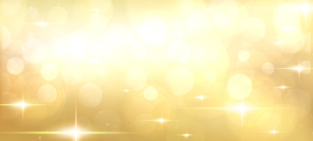 Vector gold bokeh circle lights blurred gradient style background