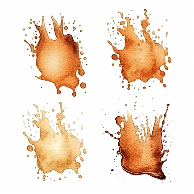 Vettore oro bronzo argento splash tratto di pennello splash acqua latte caffè vernice splash vettore di inchiostro