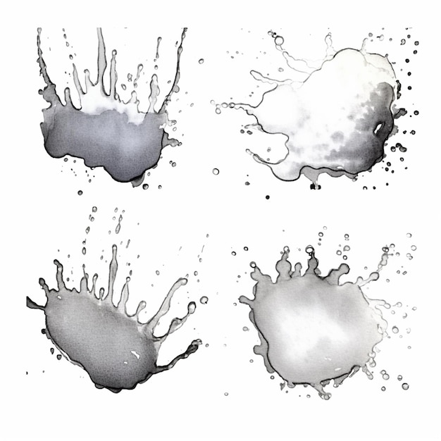 Vector Gold Bronze Silver Splash Brush Stroke Splash Water Milk Coffee Paint Splash Ink Vector