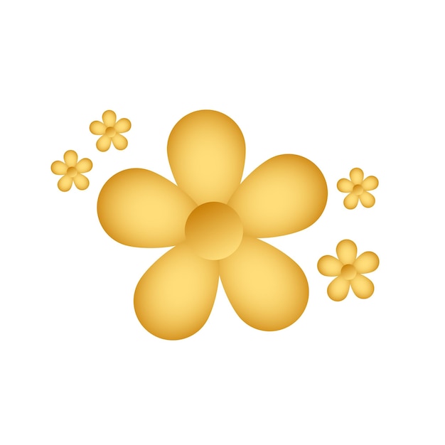 Premium Vector | Vector gold cherry blossom flower illustration icon