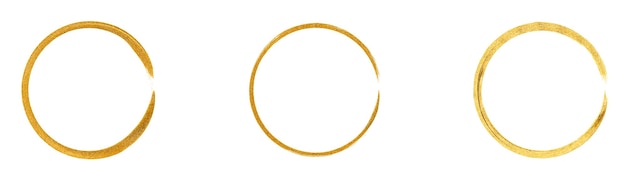 Vector gold circle frame set