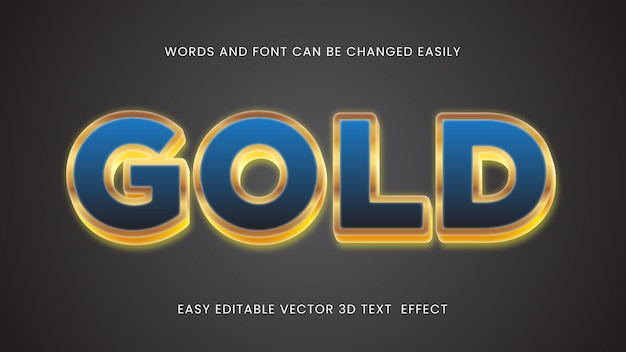 Vector gold editable text design