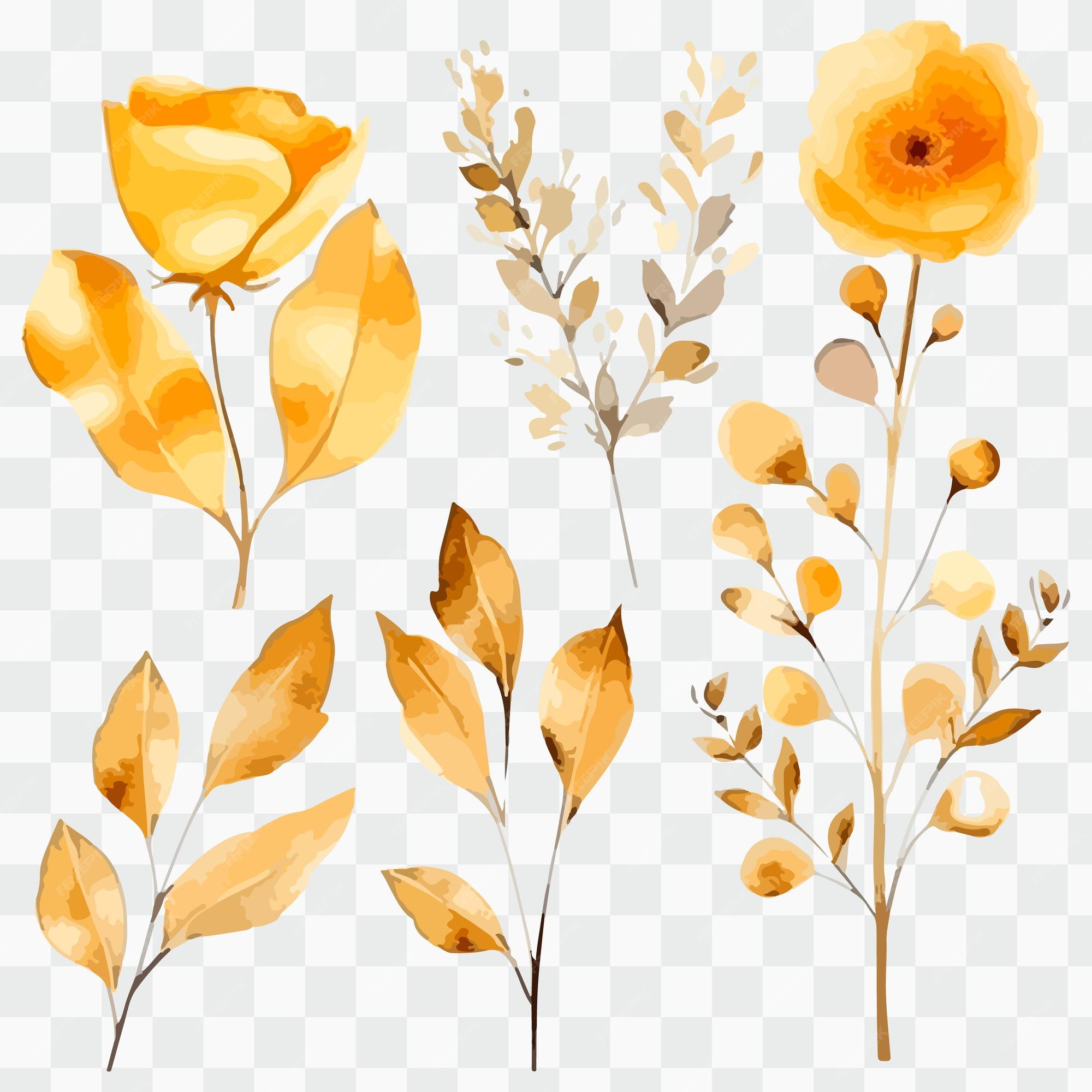 Premium Vector | Vector gold floral